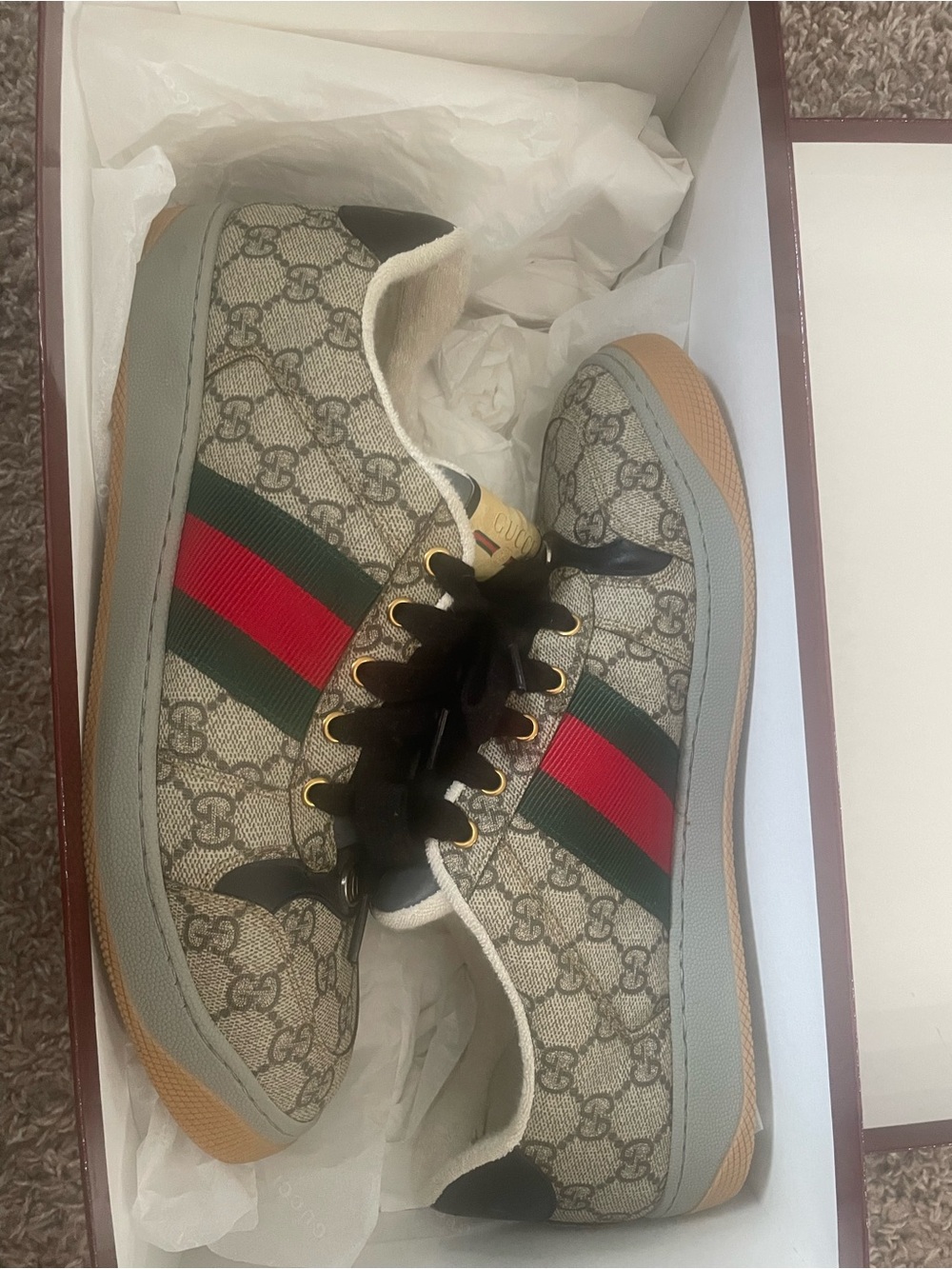 MEN’s GUCCI SCREENER GG SNEAKER SHOES 10 WORN ONCE RETAIL $1200